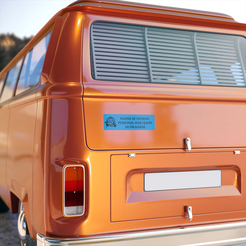 Bumper Sticker — "Please Be Patient. Personal Side Quest in Progress." (D20 Gamer Humor) - Mutantur Labs LLC