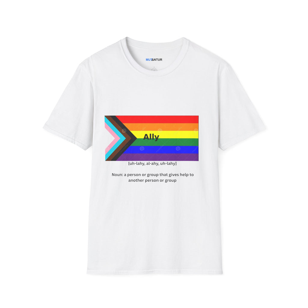 Pride Ally T-Shirt – Colorful LGBTQ+ Ally Graphic Unisex Softstyle Tee - Mutantur Labs LLC