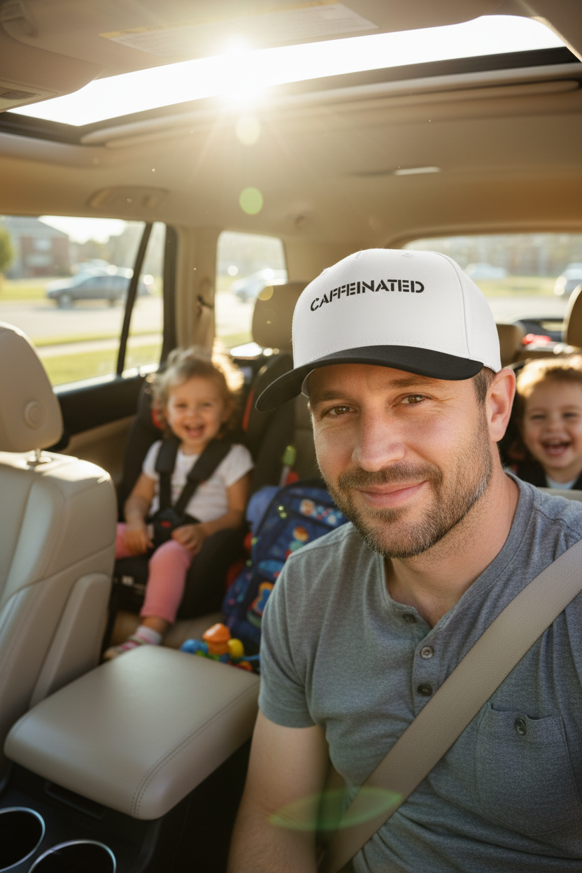 Caffeinated Mid Profile Baseball Cap |Coffee Lover Hat