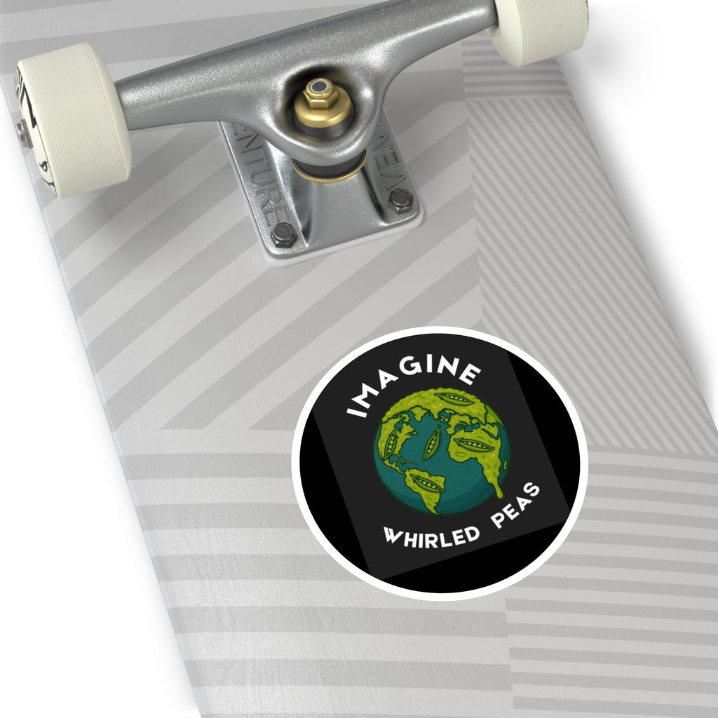 Imagine Whirled Peas Sticker – Playful World Peace Pun Vinyl Decal - Mutantur Labs LLC