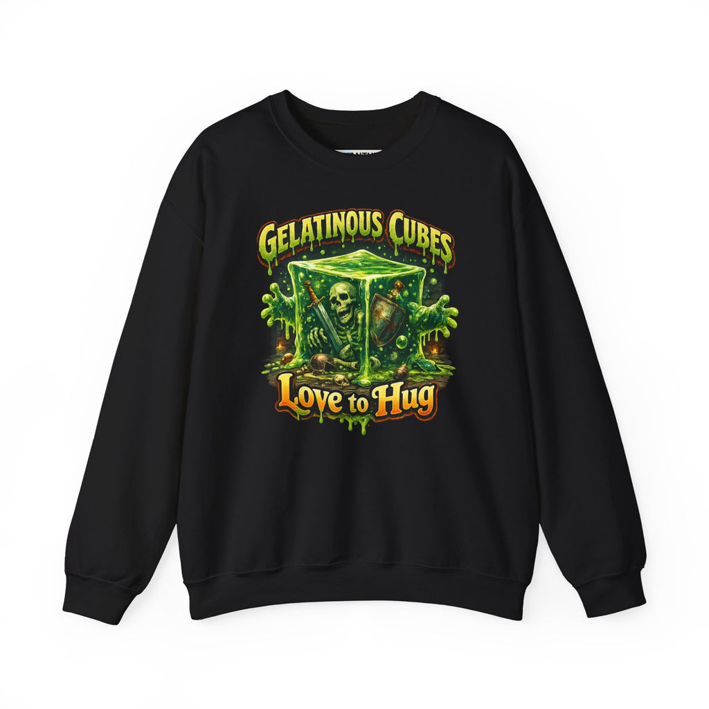 Gelatinous Cubes Love to Hug Sweatshirt RPG Monster Horror Retro - Mutantur Labs LLC