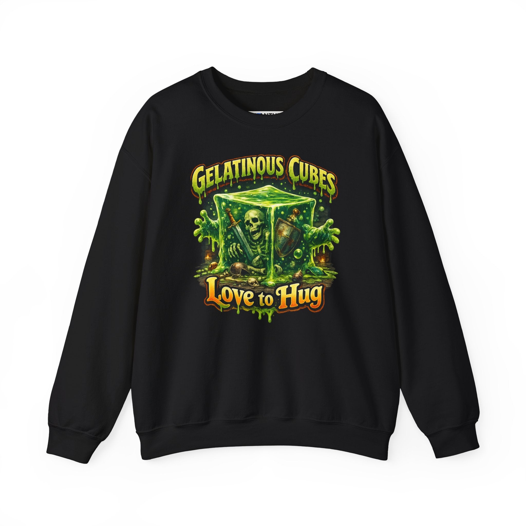 Gelatinous Cubes Love to Hug Sweatshirt RPG Monster Horror Retro - Mutantur Labs LLC