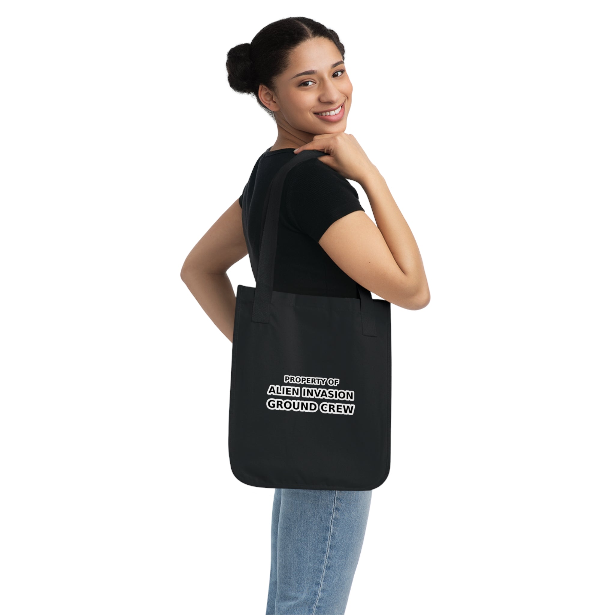 Property of Alien Invasion Ground Crew funny Organic Canvas Tote Bag - Mutantur Labs LLC