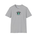 sport gray shirt with Colorful Welcome Aliens T-shirt design with a retro Las Vegas roadside sign, friendly UFO, and We’ve Been Expecting You message