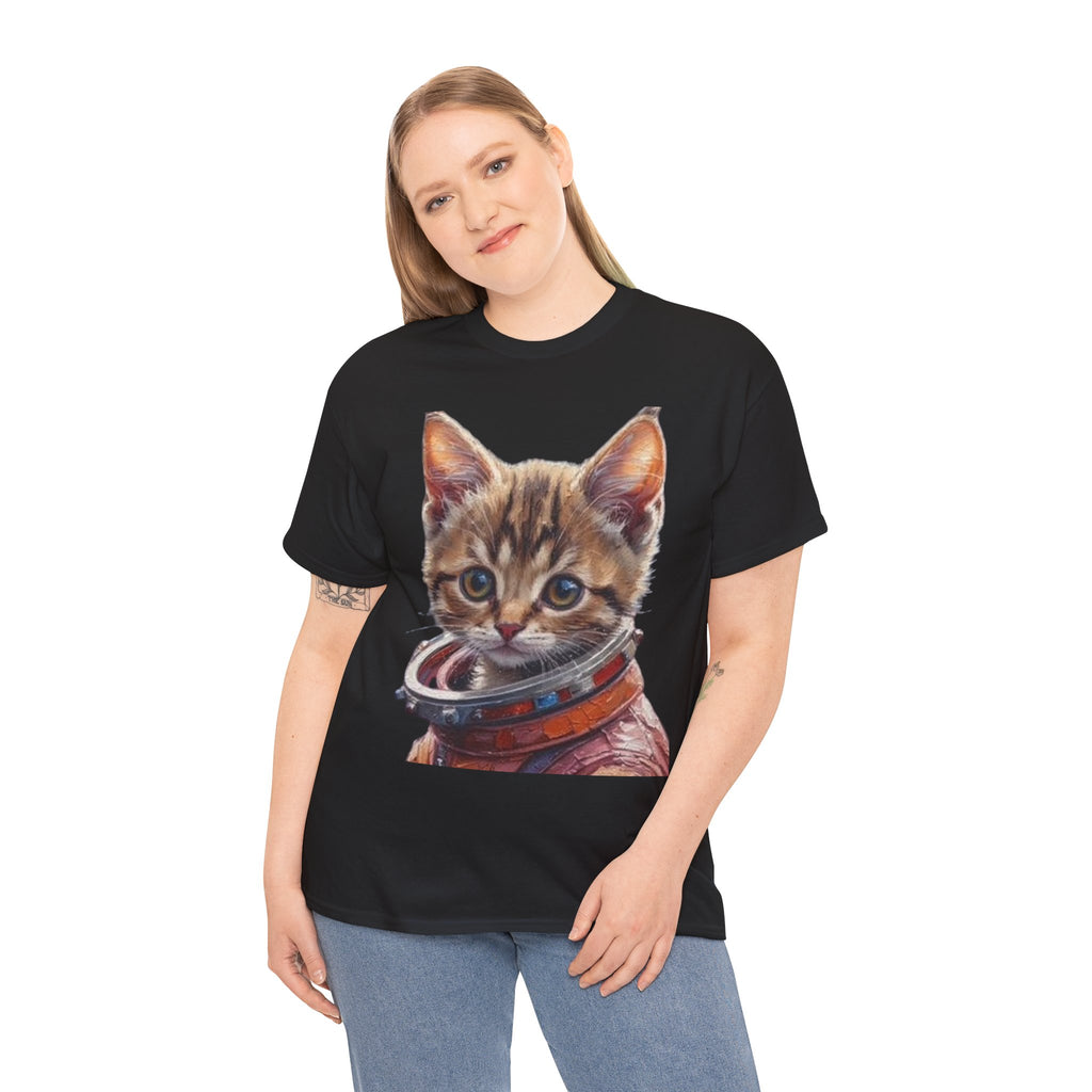 Astronaut Kitty Unisex Heavy Cotton Tee - Mutantur Labs LLC