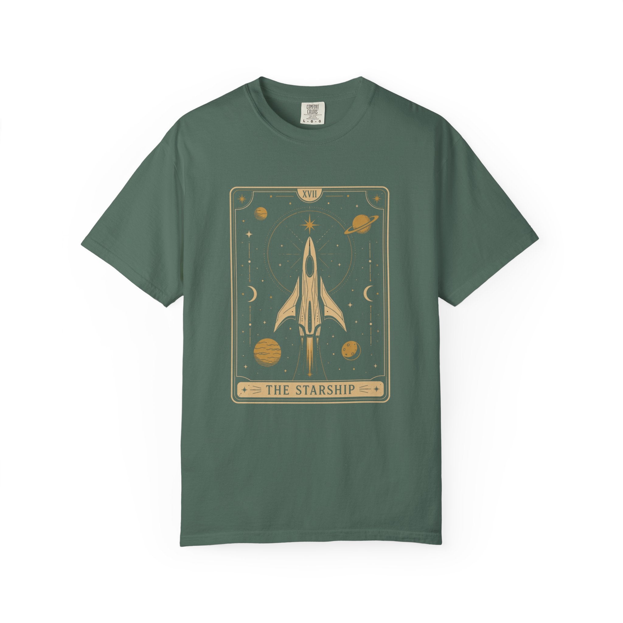 Starship Tarot Graphic T-Shirt — "The Starship" Vintage Space Tee - Mutantur Labs LLC