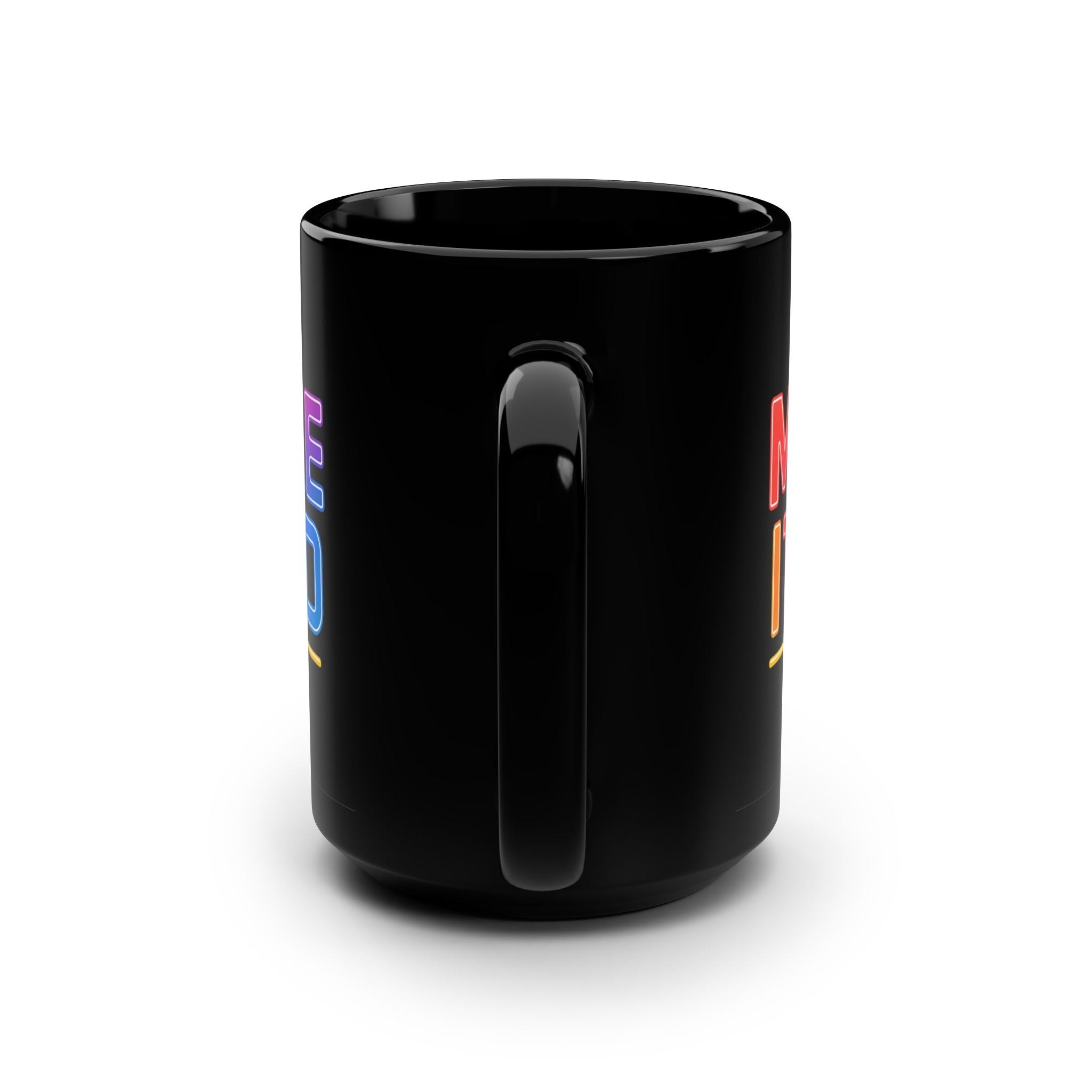Make It So Mug | Neon Sci-Fi Inspired 15oz Black Coffee Cup - Mutantur Labs LLC