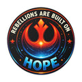 Rebels Are Built on Hope Sticker – Sci-Fi Inspired Rebel Emblem Vinyl Decal - Mutantur Labs LLC