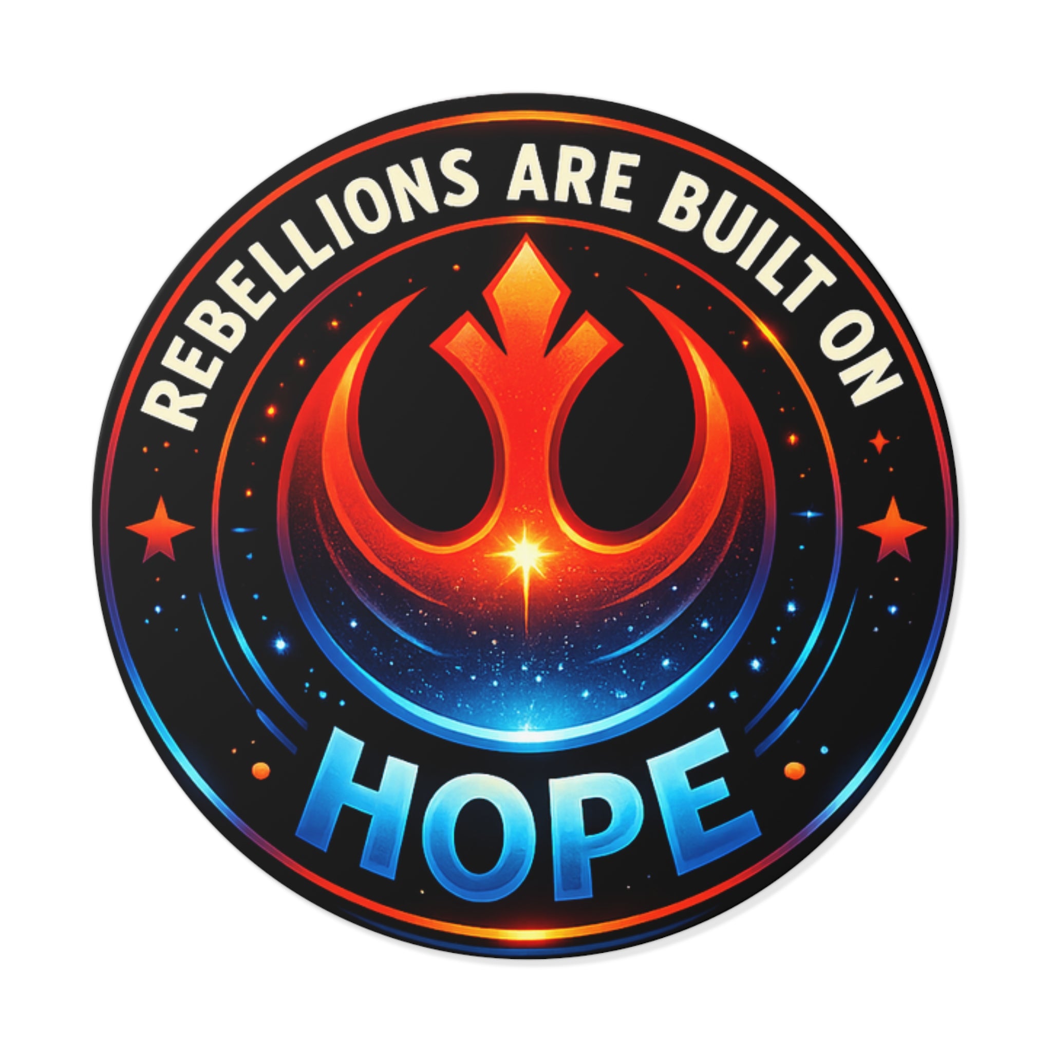 Rebels Are Built on Hope Sticker – Sci-Fi Inspired Rebel Emblem Vinyl Decal - Mutantur Labs LLC