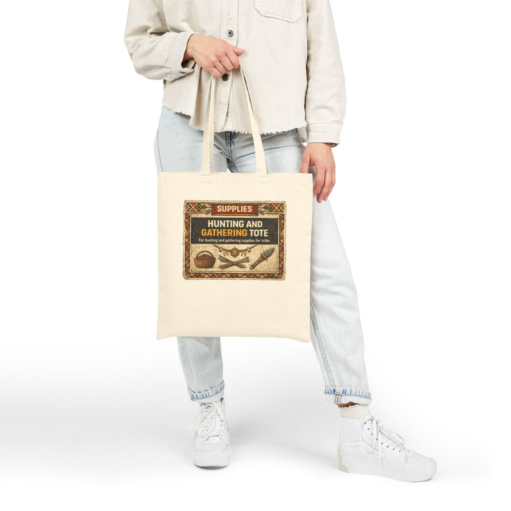 Hunting and Gathering tote bag | Canvas Shopping Tote, Nature Foraging Design - Mutantur Labs LLC