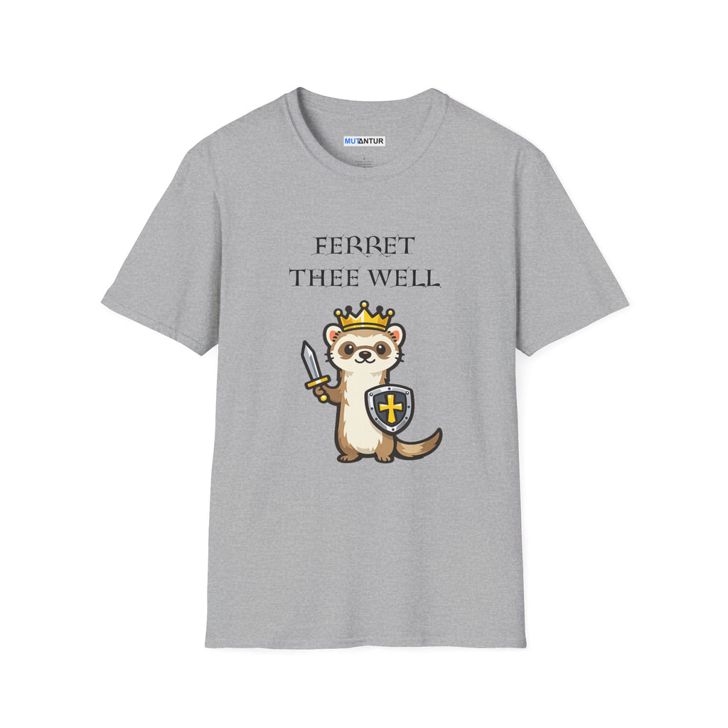 Ferret Thee Well Knight Shirt – Cute Medieval Ferret Graphic Tee, Funny Fantasy Animal T-Shirt Gift - Mutantur Labs LLC