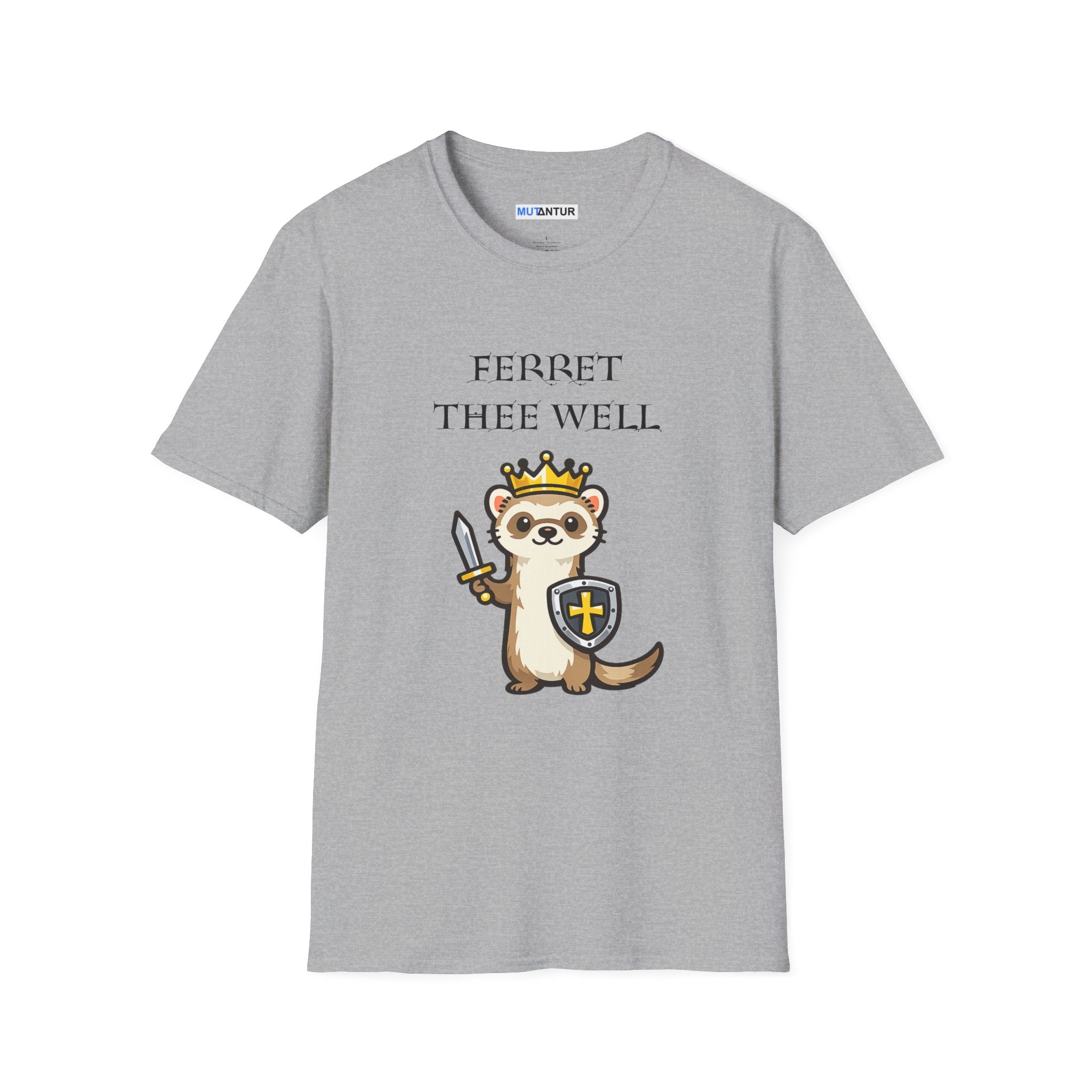 Ferret Thee Well Knight Shirt – Cute Medieval Ferret Graphic Tee, Funny Fantasy Animal T-Shirt Gift - Mutantur Labs LLC
