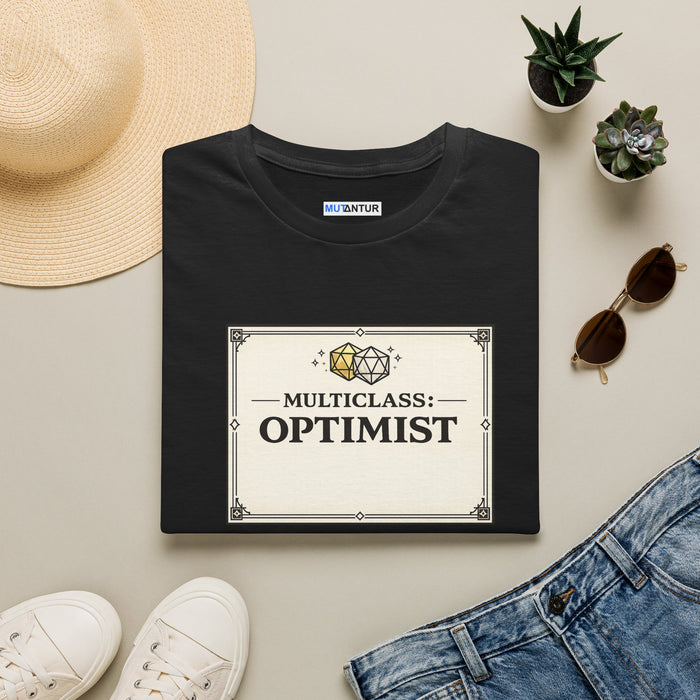 Multiclass: Optimist T-Shirt | Fantasy RPG Character Card Graphic Tee