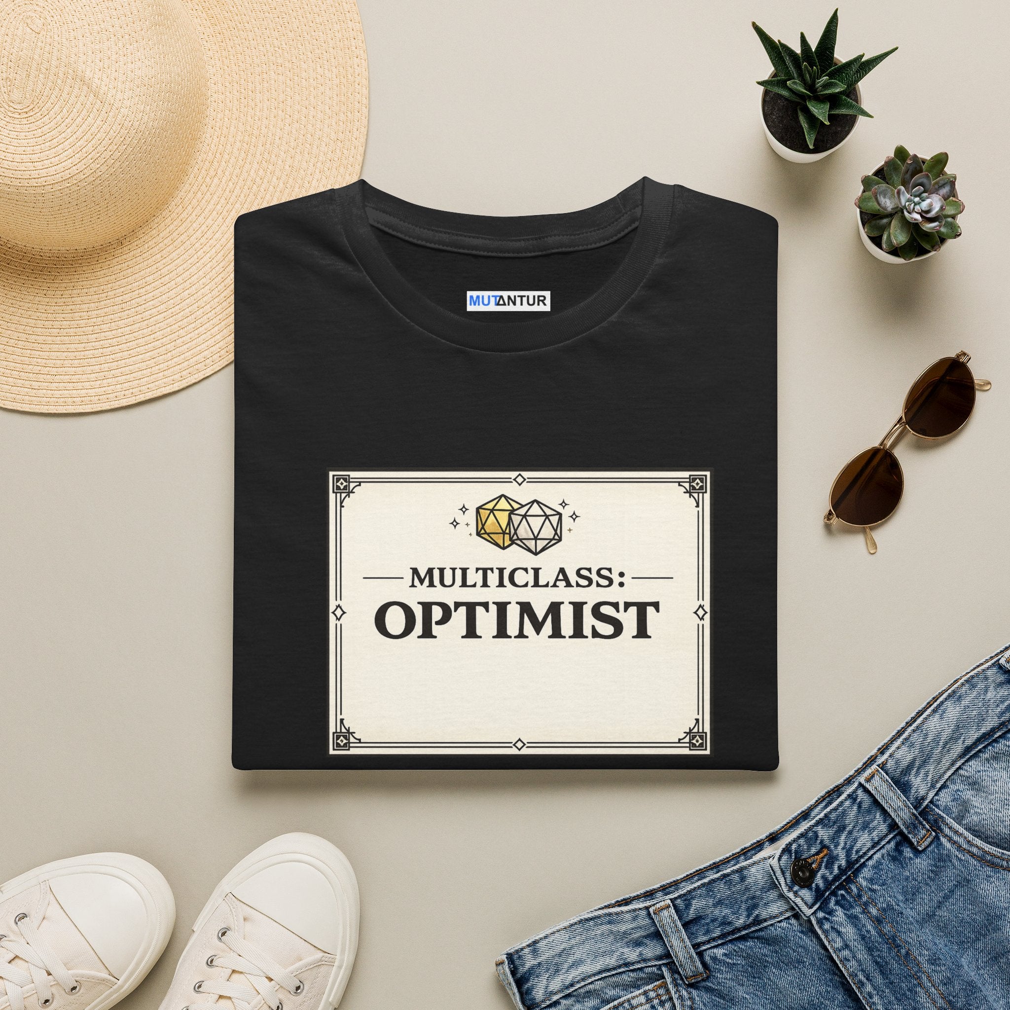 Multiclass: Optimist T-Shirt | Fantasy RPG Character Card Graphic Tee