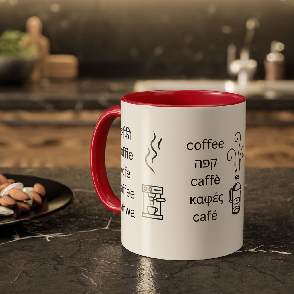 Coffee Words Mug | Multilingual Coffee Lover Ceramic Cup - Mutantur Labs LLC
