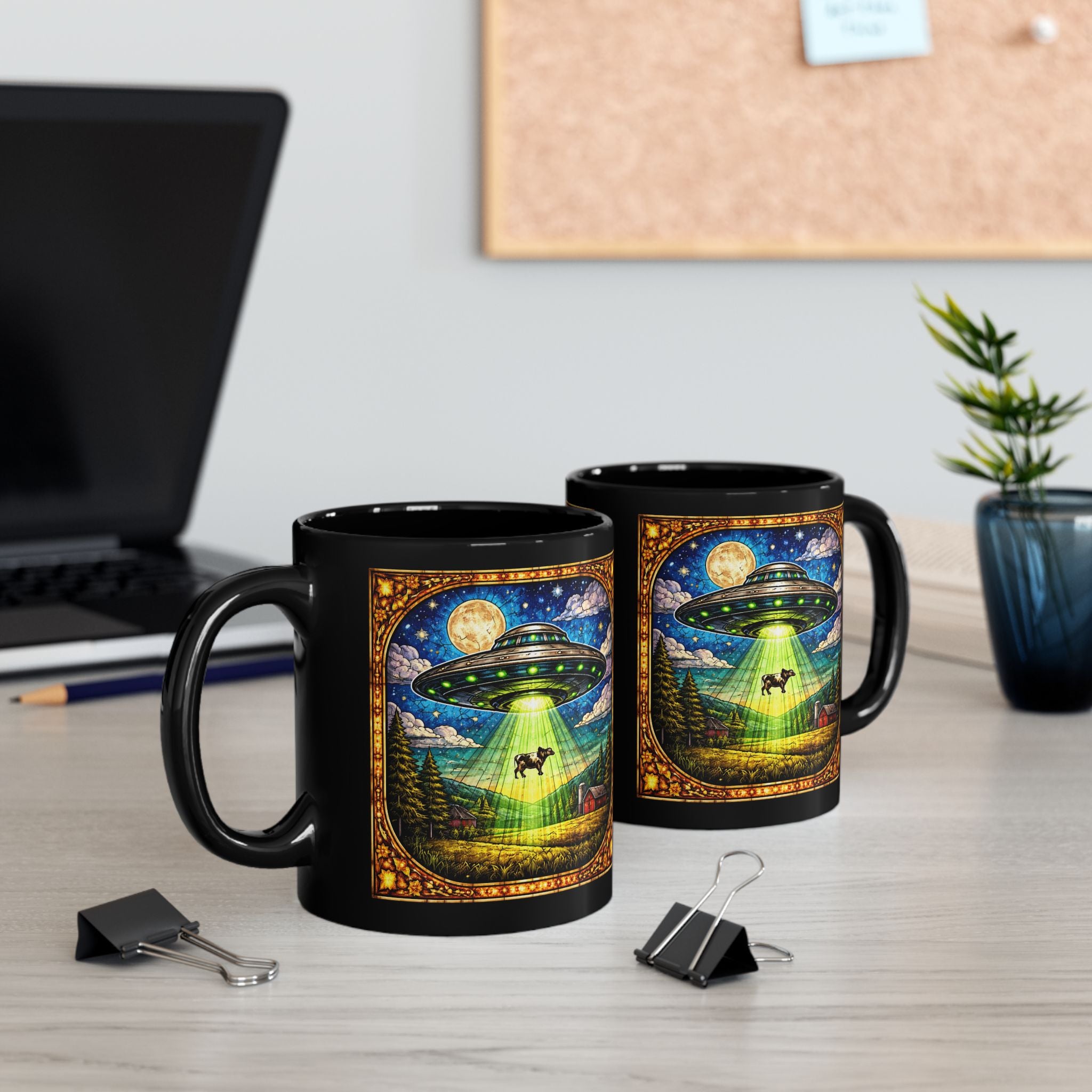 UFO Cow Abduction Mug | Funny Alien Cow Coffee Cup - Mutantur Labs LLC