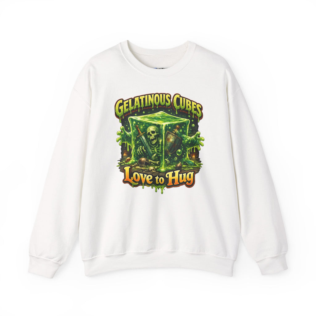 Gelatinous Cubes Love to Hug Sweatshirt RPG Monster Horror Retro - Mutantur Labs LLC