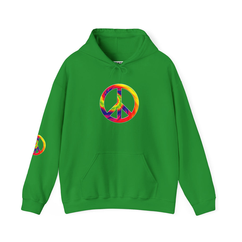 Tie-Dye Peace Sign Hoodie — Rainbow Hippie Peace Symbol Pullover - Mutantur Labs LLC