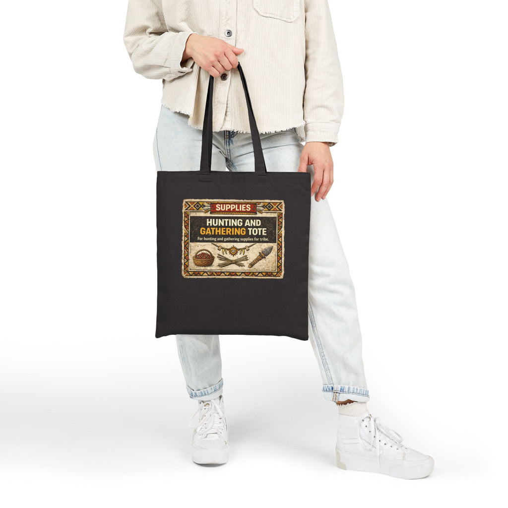Hunting and Gathering tote bag | Canvas Shopping Tote, Nature Foraging Design - Mutantur Labs LLC