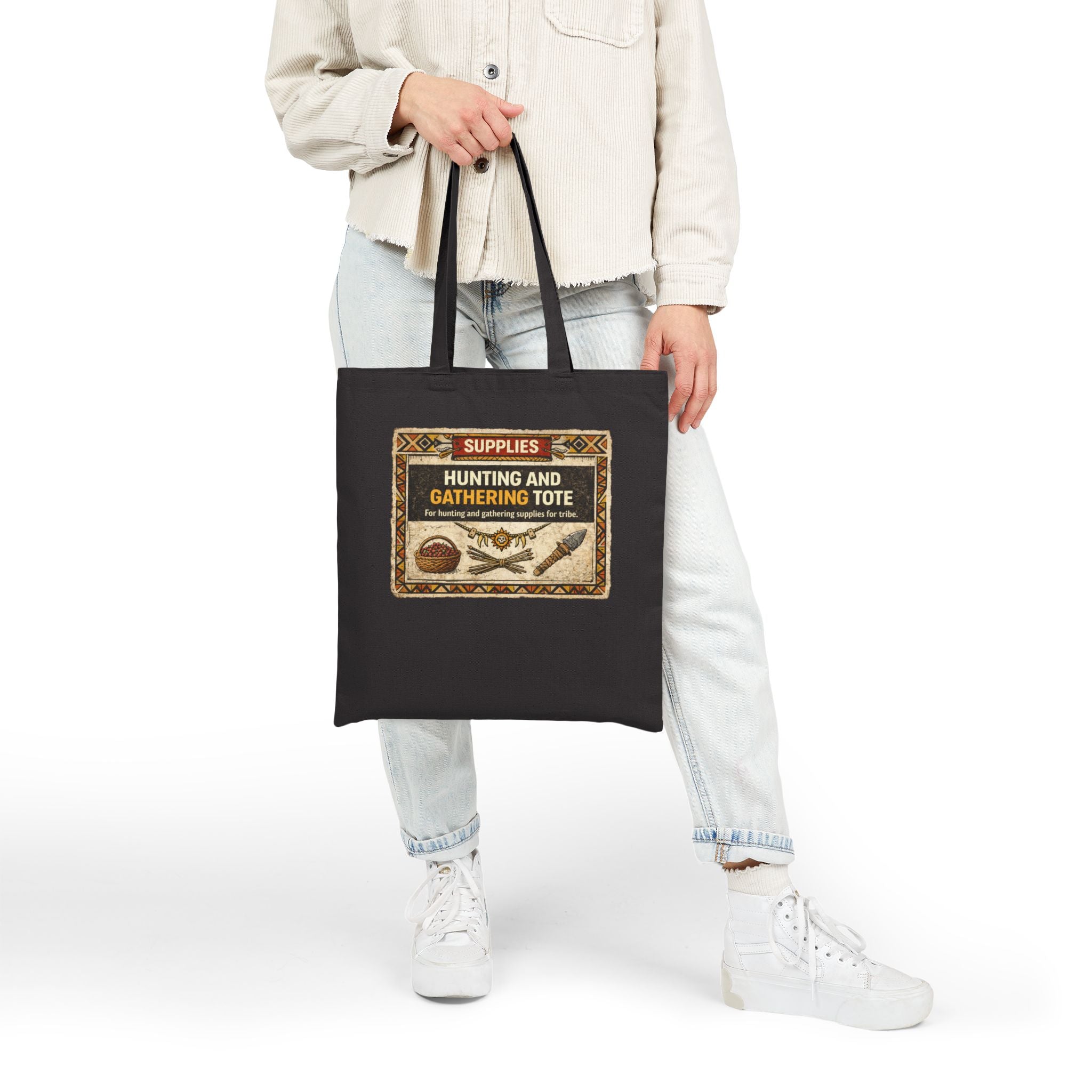 Hunting and Gathering tote bag | Canvas Shopping Tote, Nature Foraging Design - Mutantur Labs LLC