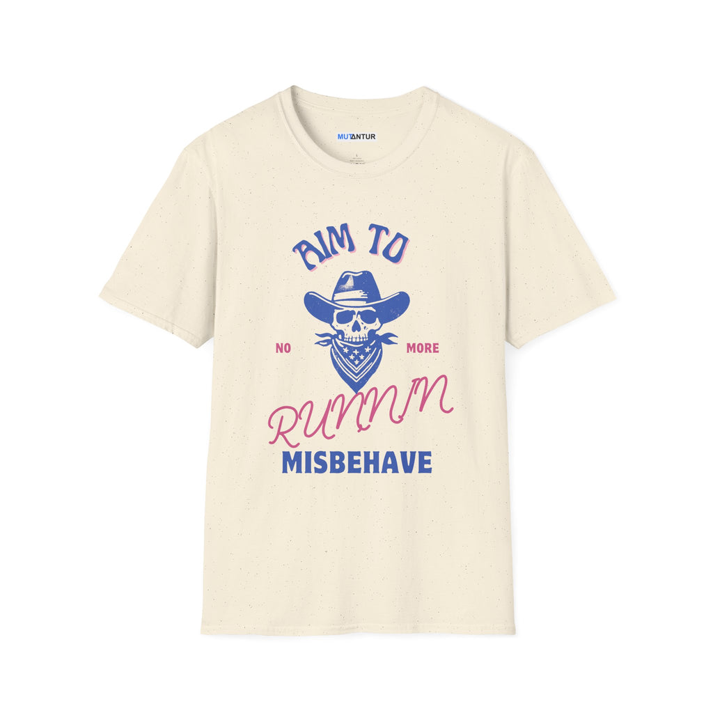 Aim to Misbehave No more Runnin' Skull Cowboy Graphic Tee - Mutantur Labs LLC