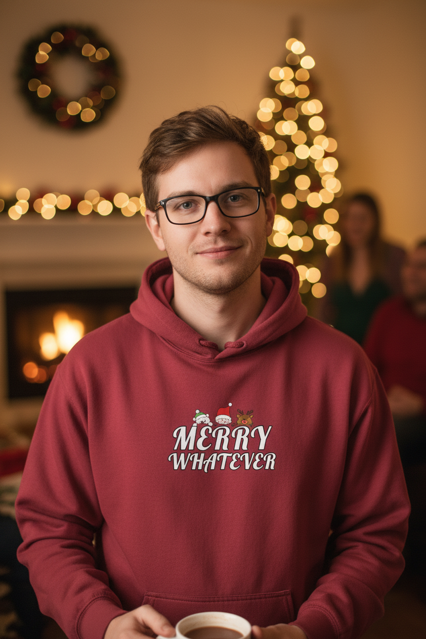Merry Whatever Cute Animal Sarcastic Comfort Colors Hoodie