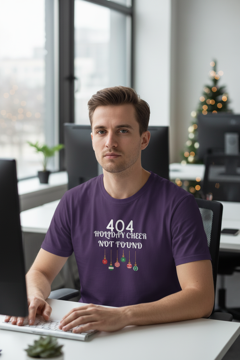 "404 Holiday Cheer Not Found" Funny Christmas T-Shirt