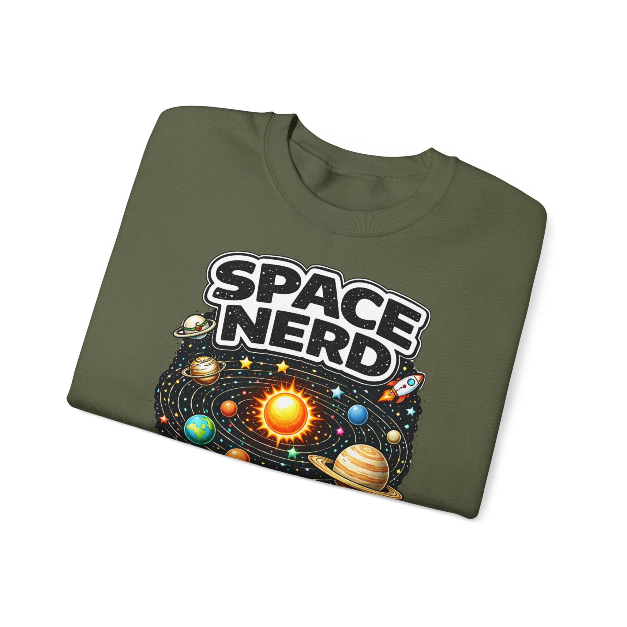 Space Nerd Sweatshirt — Retro Solar System Crewneck for Astronomy Lovers - Mutantur Labs LLC