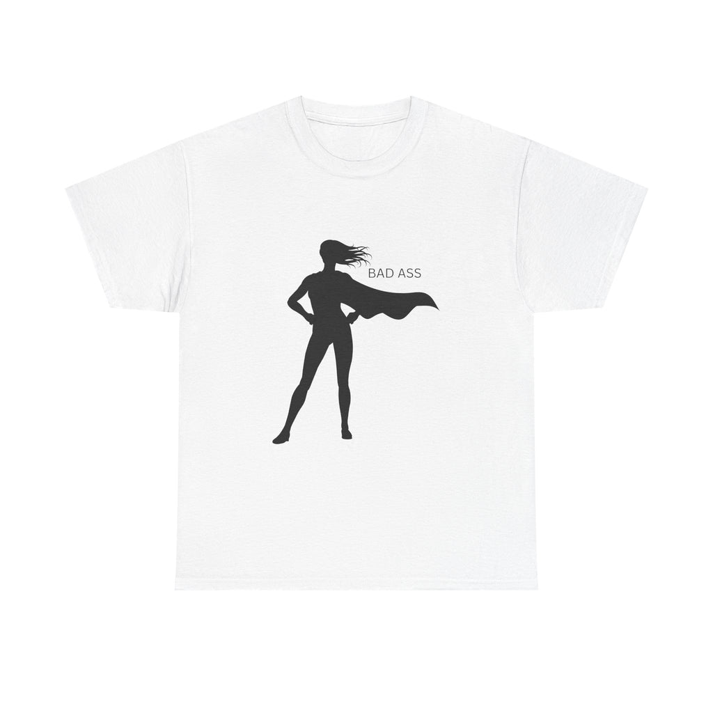 Bad Ass Superhero Silhouette Tee | Woman Cape Silhouette T-Shirt - Mutantur Labs LLC
