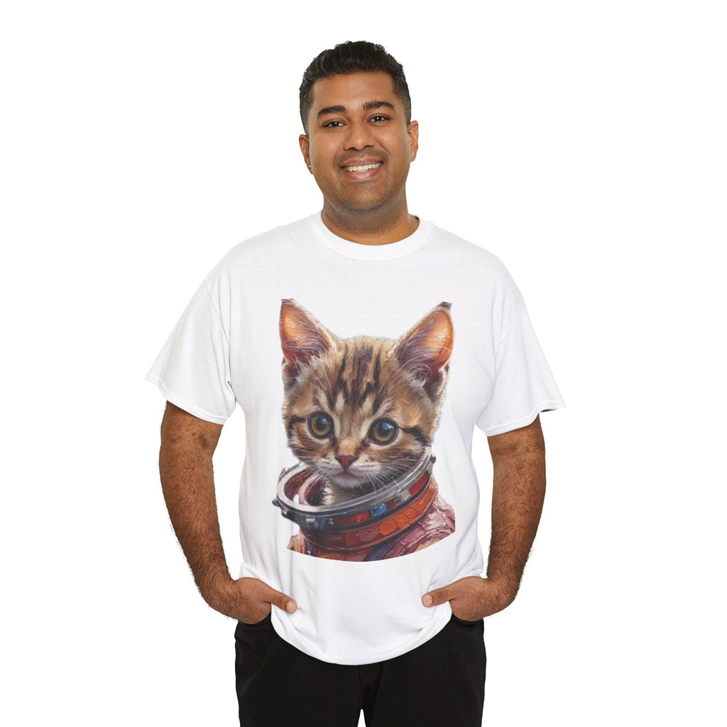 Astronaut Kitty Unisex Heavy Cotton Tee - Mutantur Labs LLC