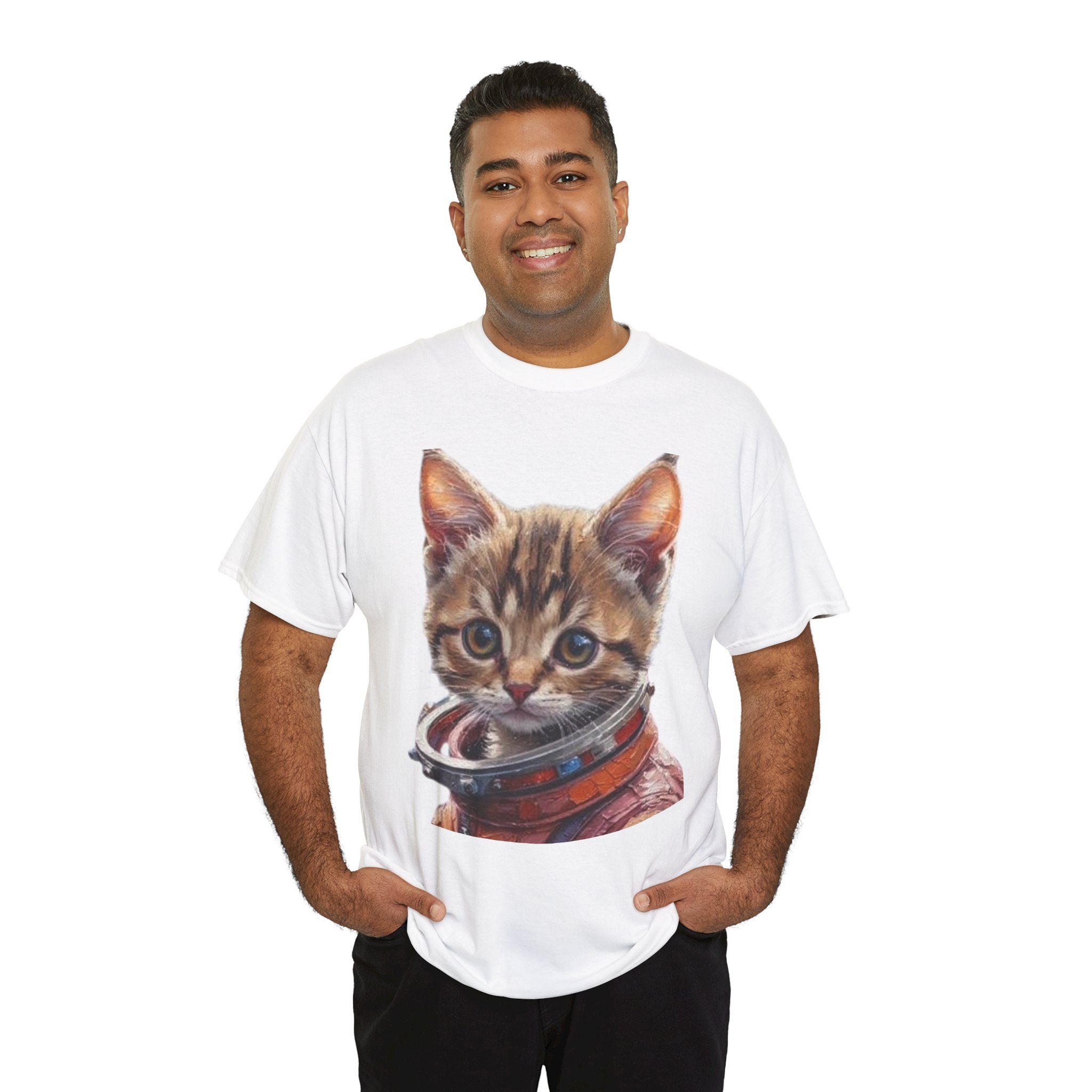 Astronaut Kitty Unisex Heavy Cotton Tee - Mutantur Labs LLC