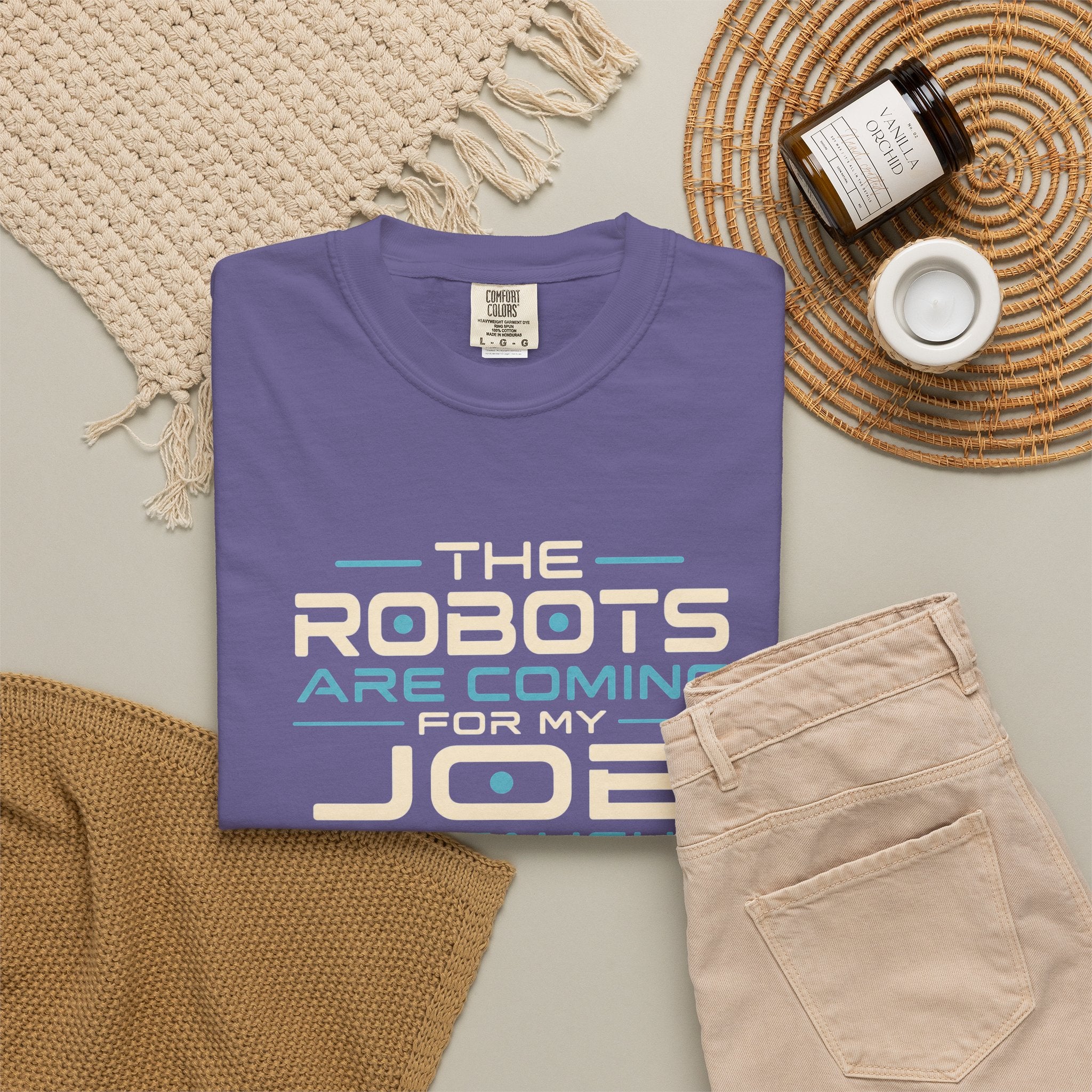 "The Robots Are Coming For My Job So I Taught Them To Be Nice" Retro Sci‑Fi Graphic Comfort Colors tee