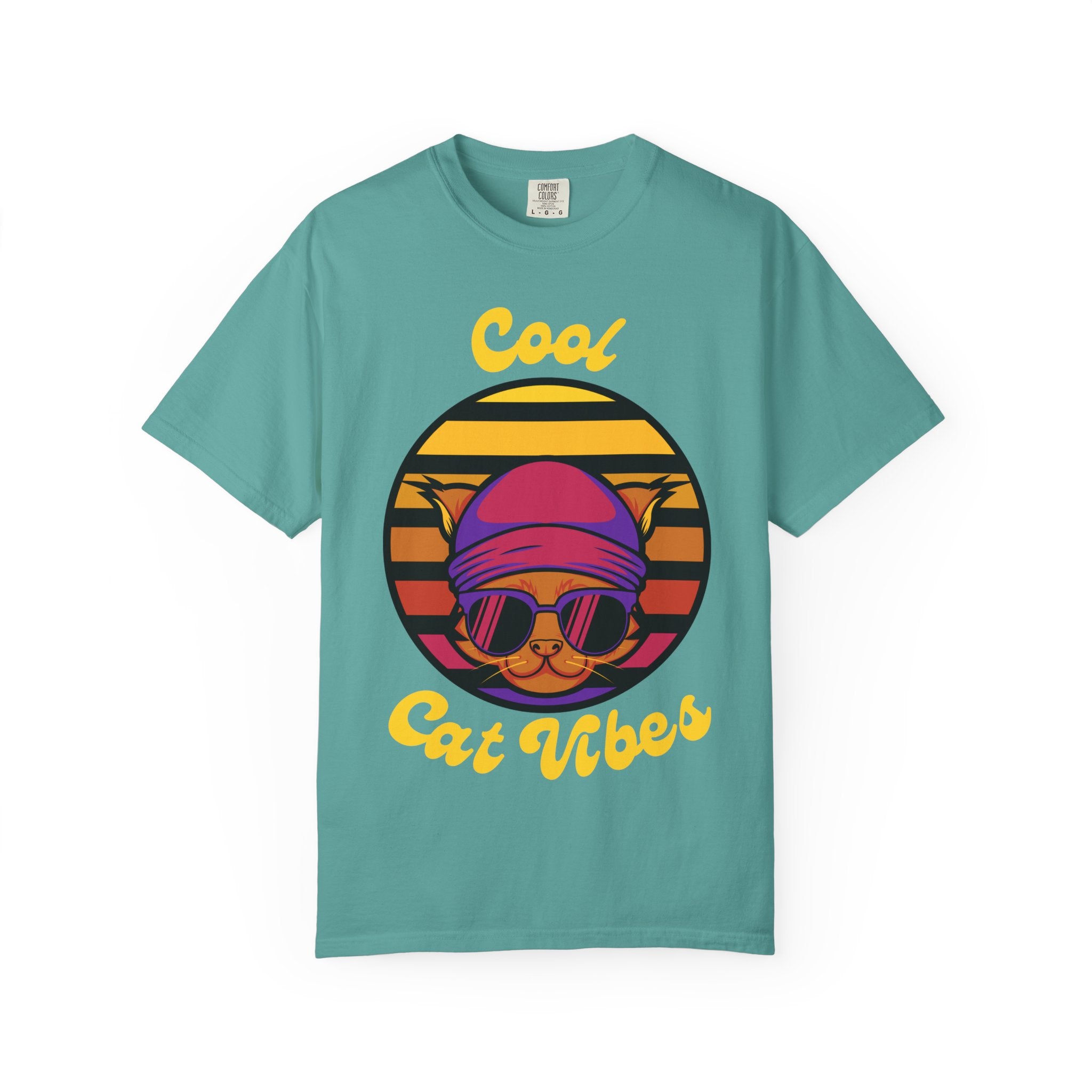 Cool Cat Vibes T-Shirt | Comfort Colors Funny Cat Tee - Mutantur Labs LLC