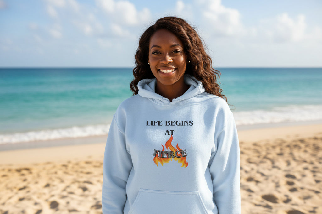 Life Begins at Fierce Hoodie | Flame Graphic Hoodie - Mutantur Labs LLC