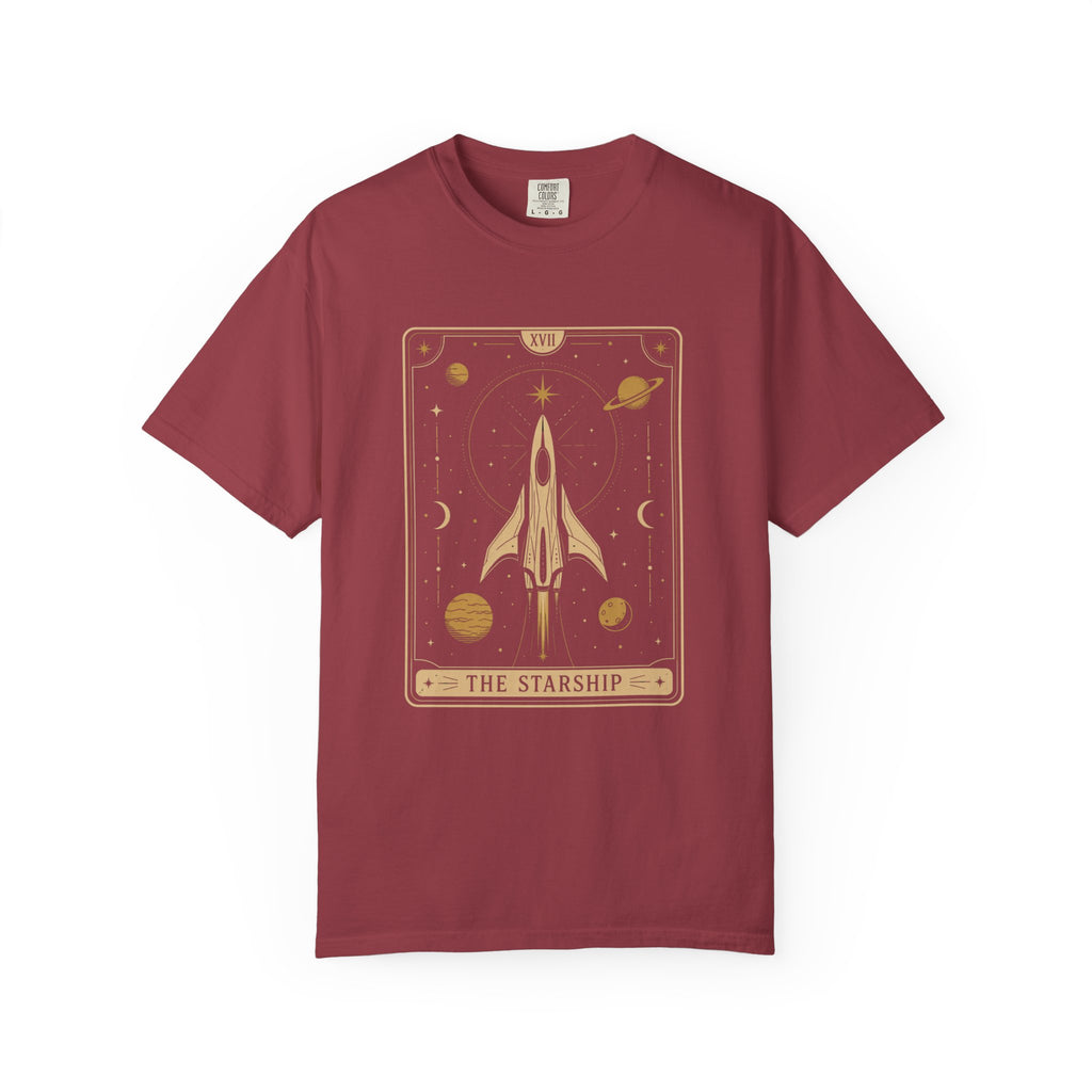 Starship Tarot Graphic T-Shirt — "The Starship" Vintage Space Tee - Mutantur Labs LLC