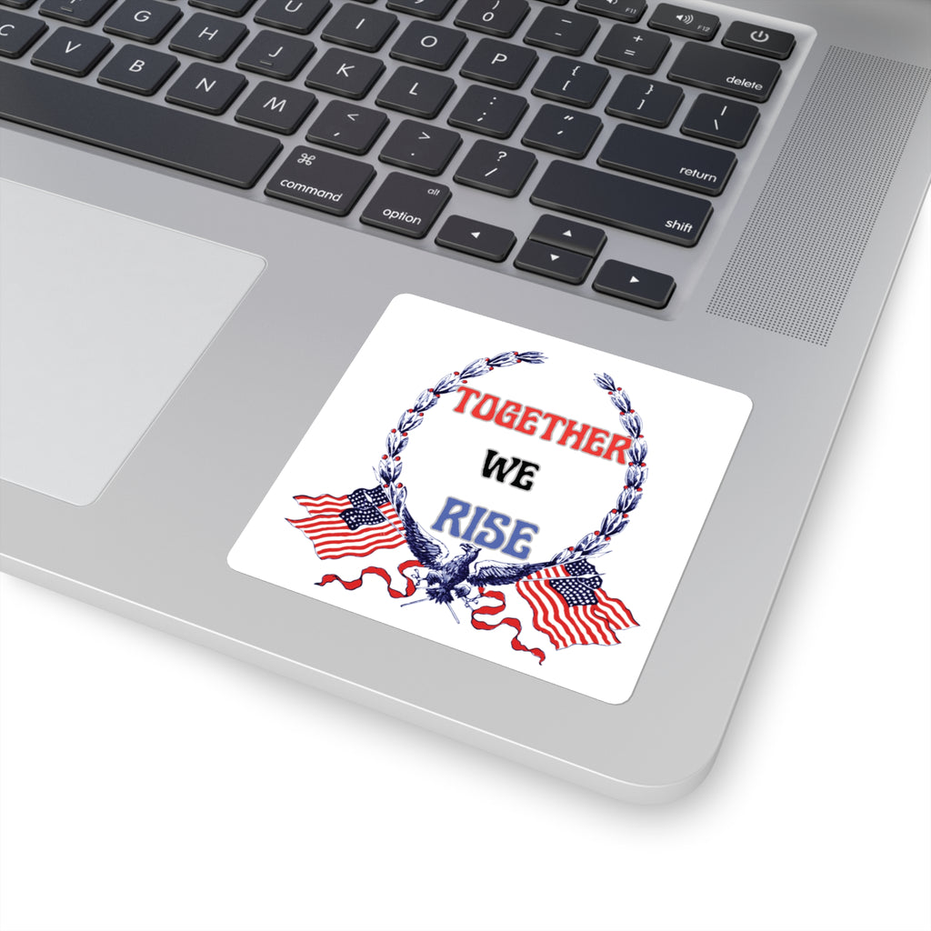 Together We Rise Sticker – Patriotic Unity Eagle & Flag Decal - Mutantur Labs LLC