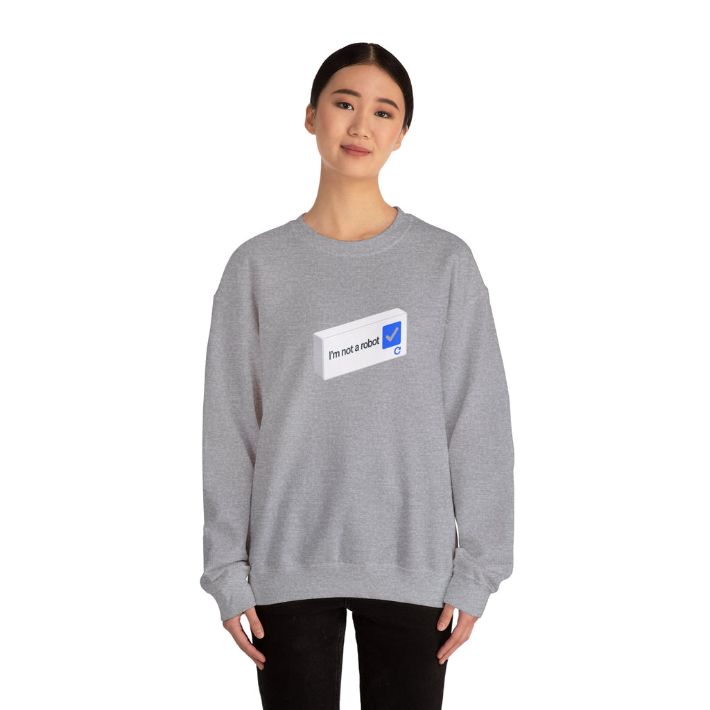 I'm Not a Robot checkbox graphic Sweatshirt | CAPTCHA humor - Mutantur Labs LLC