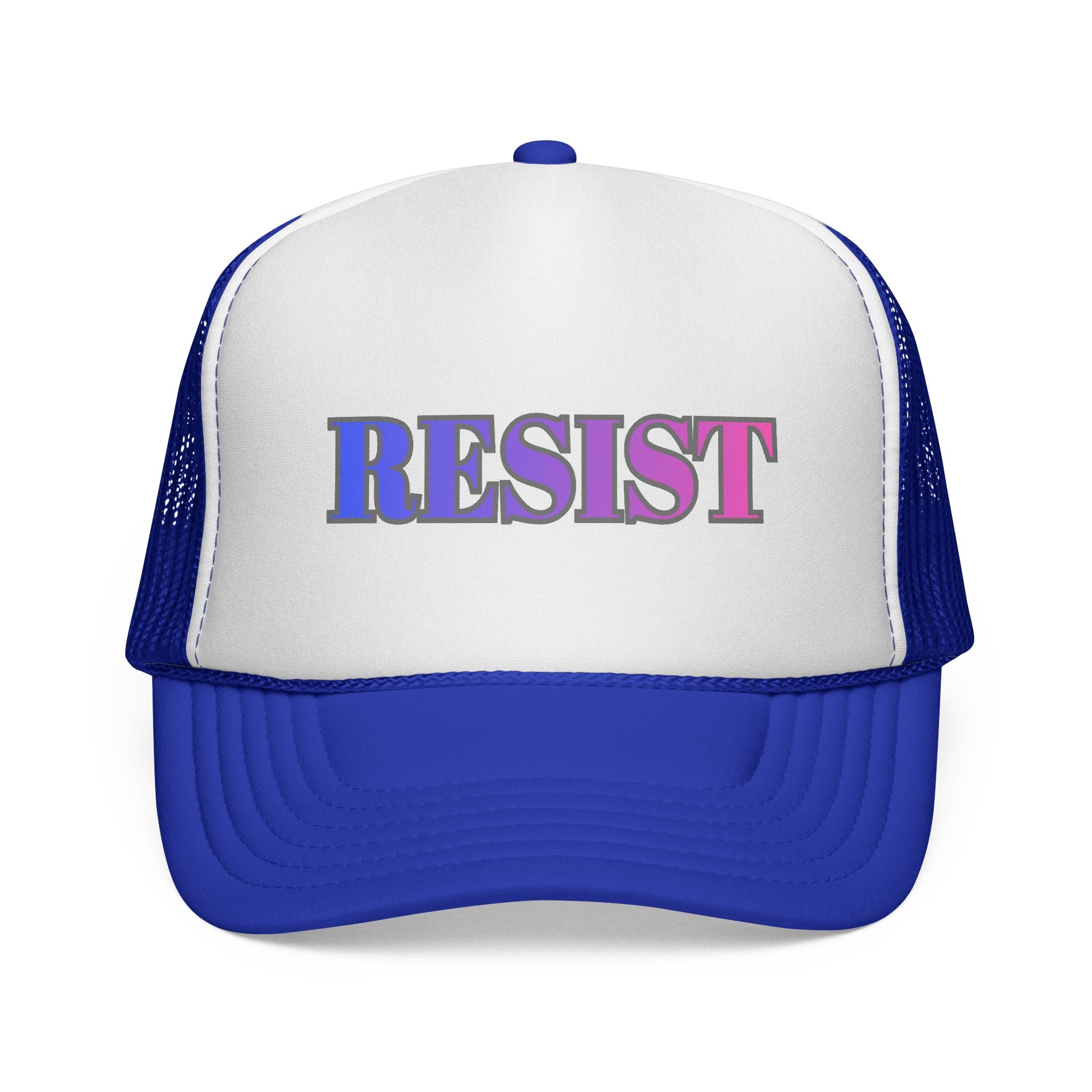 Resist Trucker Cap — Retro Gradient Political Mesh Hat - Mutantur Labs LLC