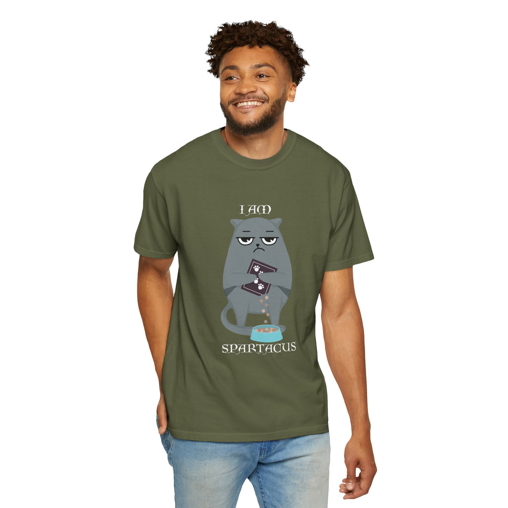 Spartacus Cat T-Shirt — "I Am Spartacus" Funny Cat Graphic Tee - Mutantur Labs LLC