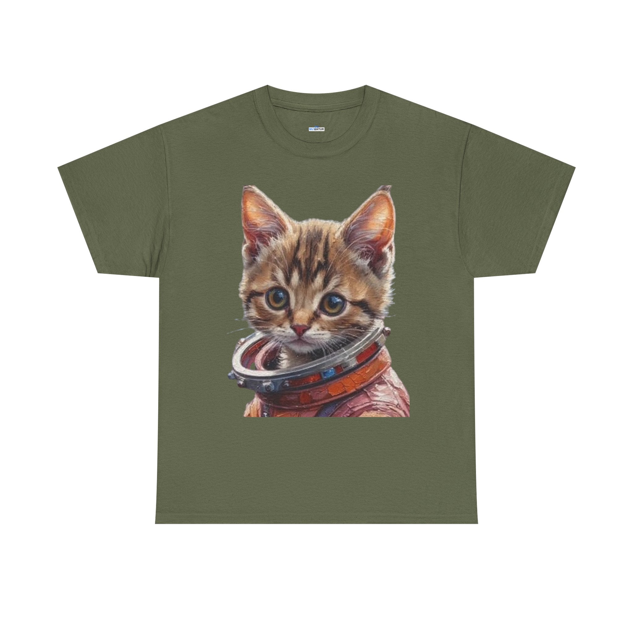 Astronaut Kitty Unisex Heavy Cotton Tee - Mutantur Labs LLC