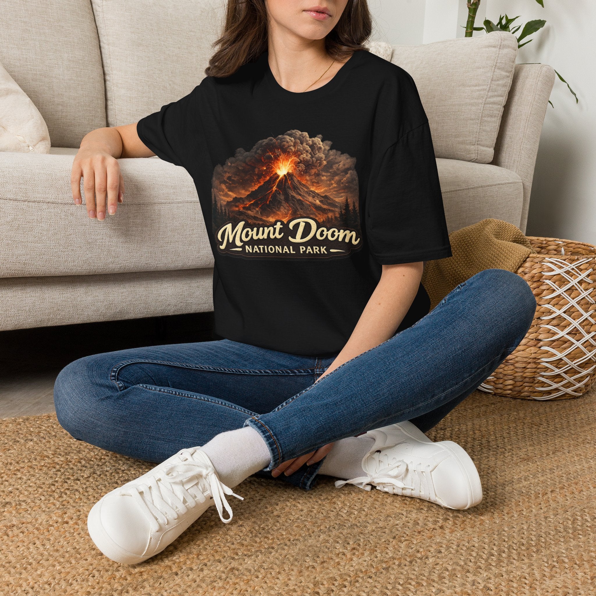 Mount Doom National Park T-Shirt — Volcanic Eruption Graphic Tee