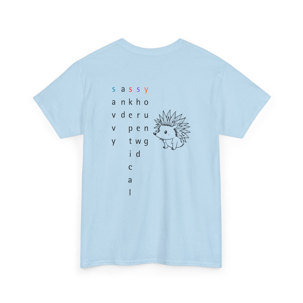 Sassy hedgehog Tee — Minimal Cute Graphic T-Shirt - Mutantur Labs LLC
