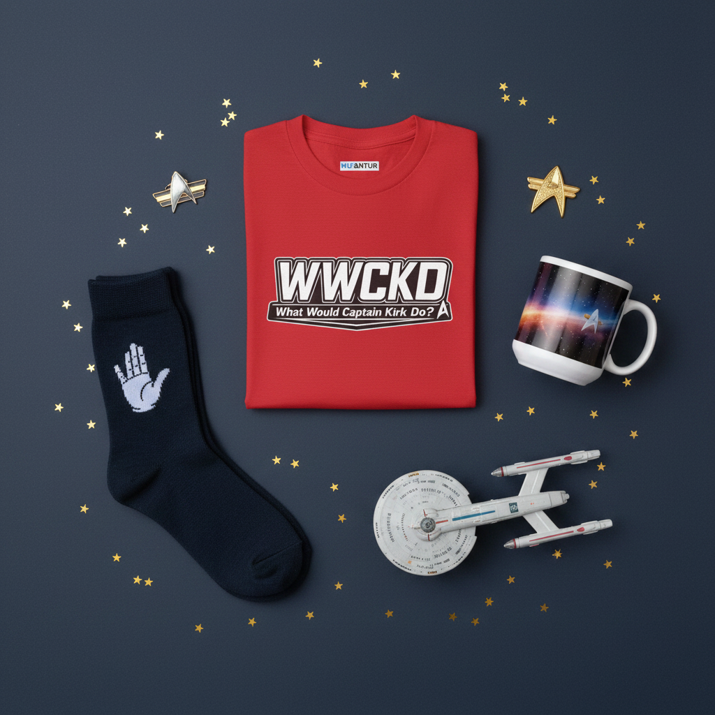 WWCKD Captain Kirk sci-fi tee, fabric detail