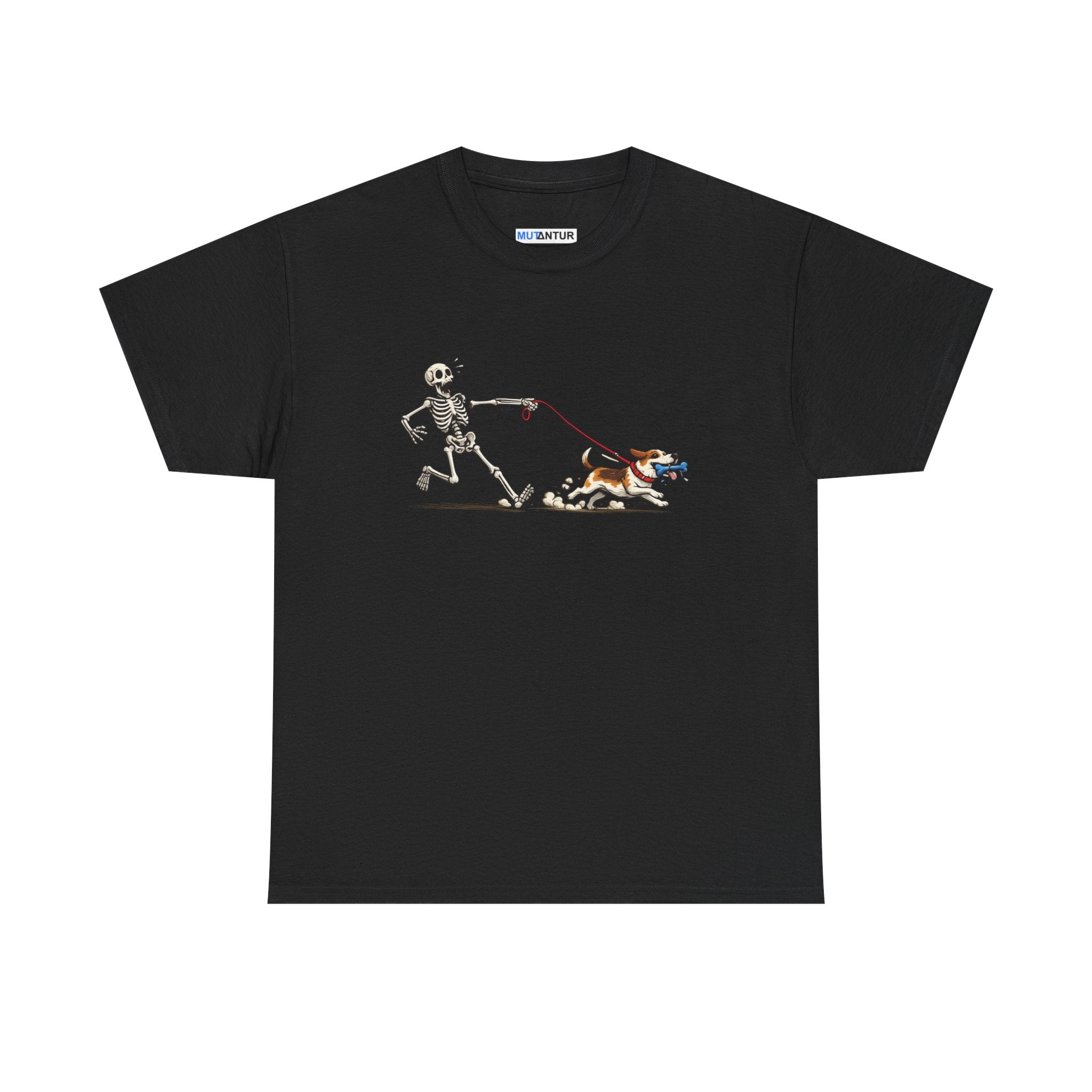 Skeleton Walking Dog T-Shirt | Funny Halloween Pet Graphic Tee - Mutantur Labs LLC