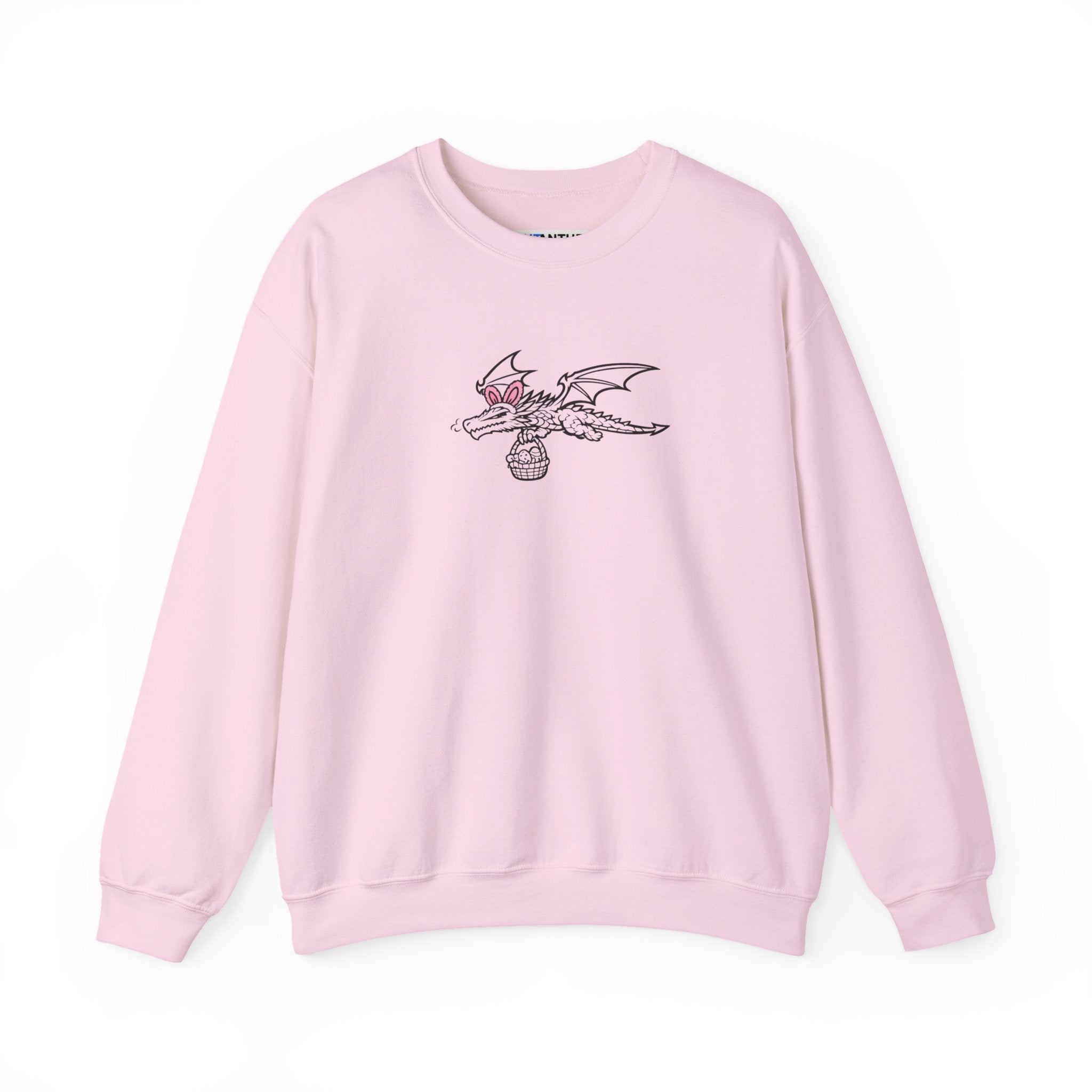 Easter Dragon Holding Easter Basket Crewneck Sweatshirt - Mutantur Labs LLC