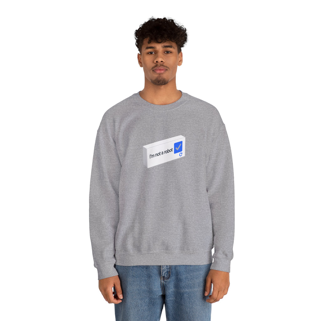 I'm Not a Robot checkbox graphic Sweatshirt | CAPTCHA humor
