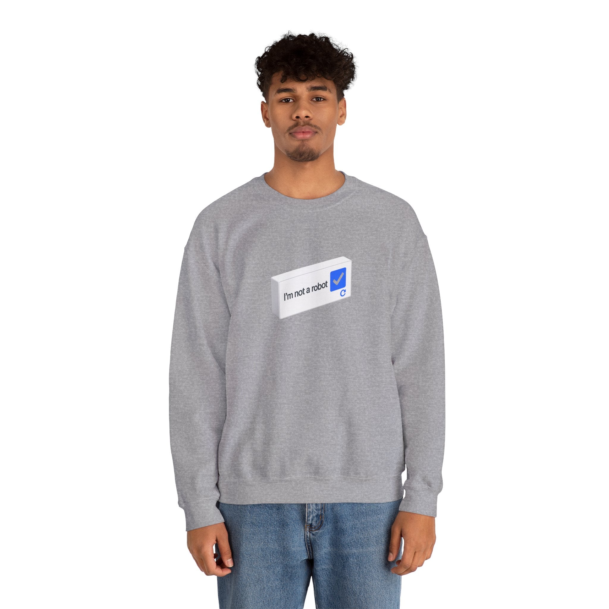 I'm Not a Robot checkbox graphic Sweatshirt | CAPTCHA humor