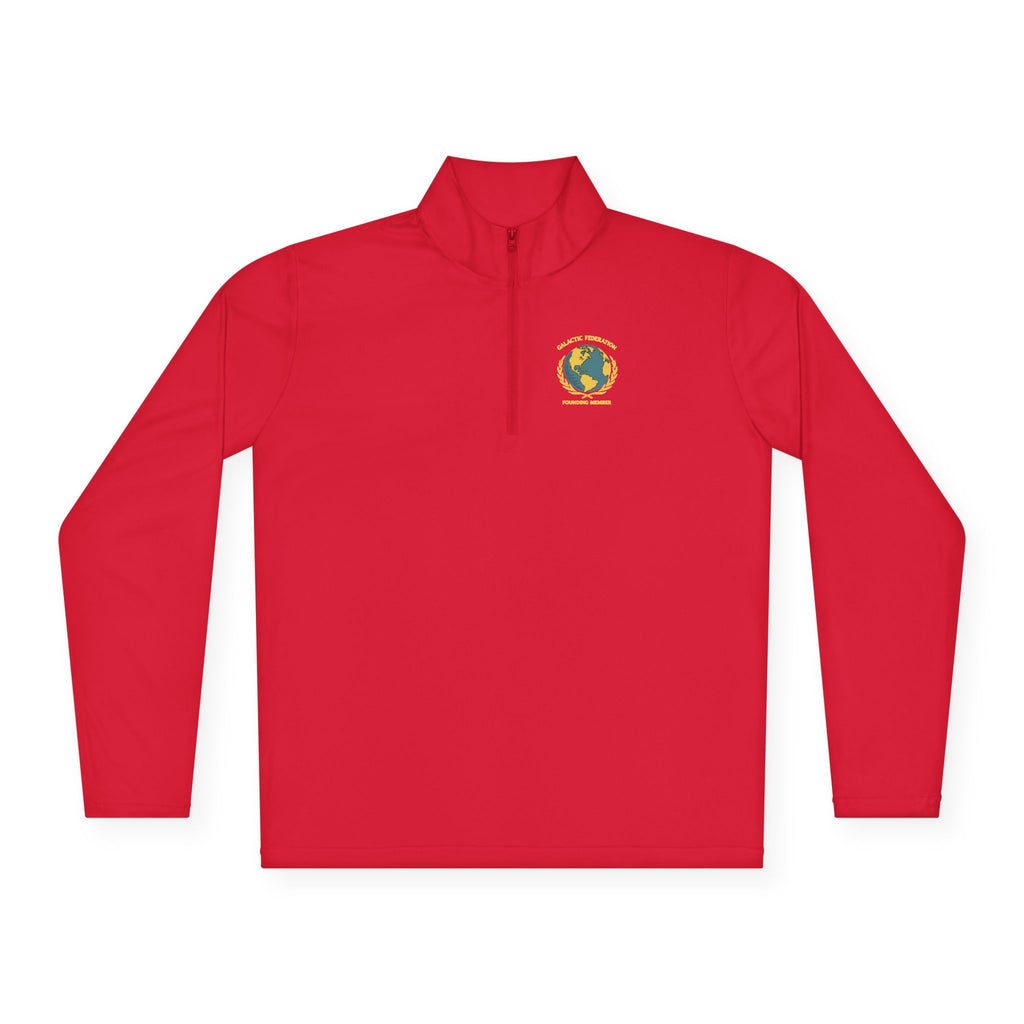 Galactic Federation Unisex Quarter-Zip Pullover - Comfortable, Stylish Outerwear for Outdoor Adventures - Mutantur Labs LLC