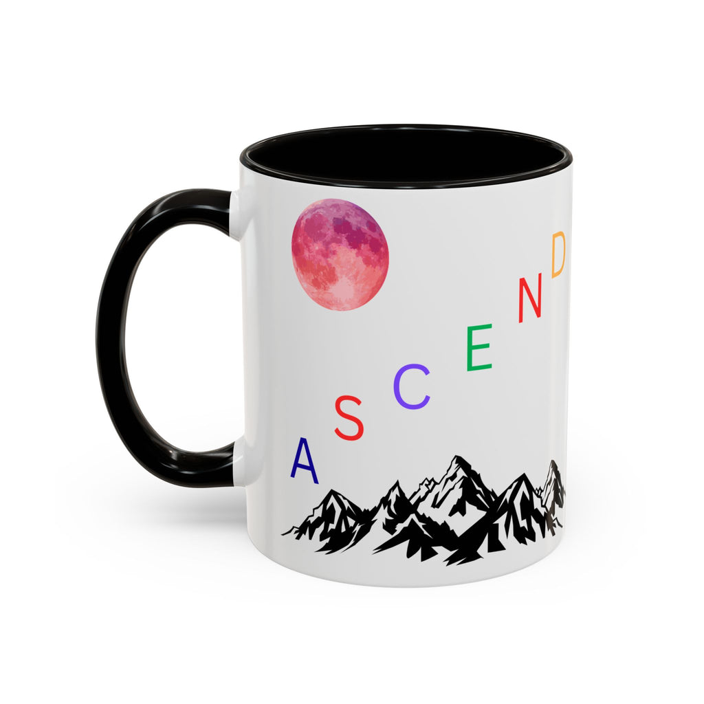 Ascend Mountain Moon Mug — Inspirational White Ceramic Coffee Cup - Mutantur Labs LLC