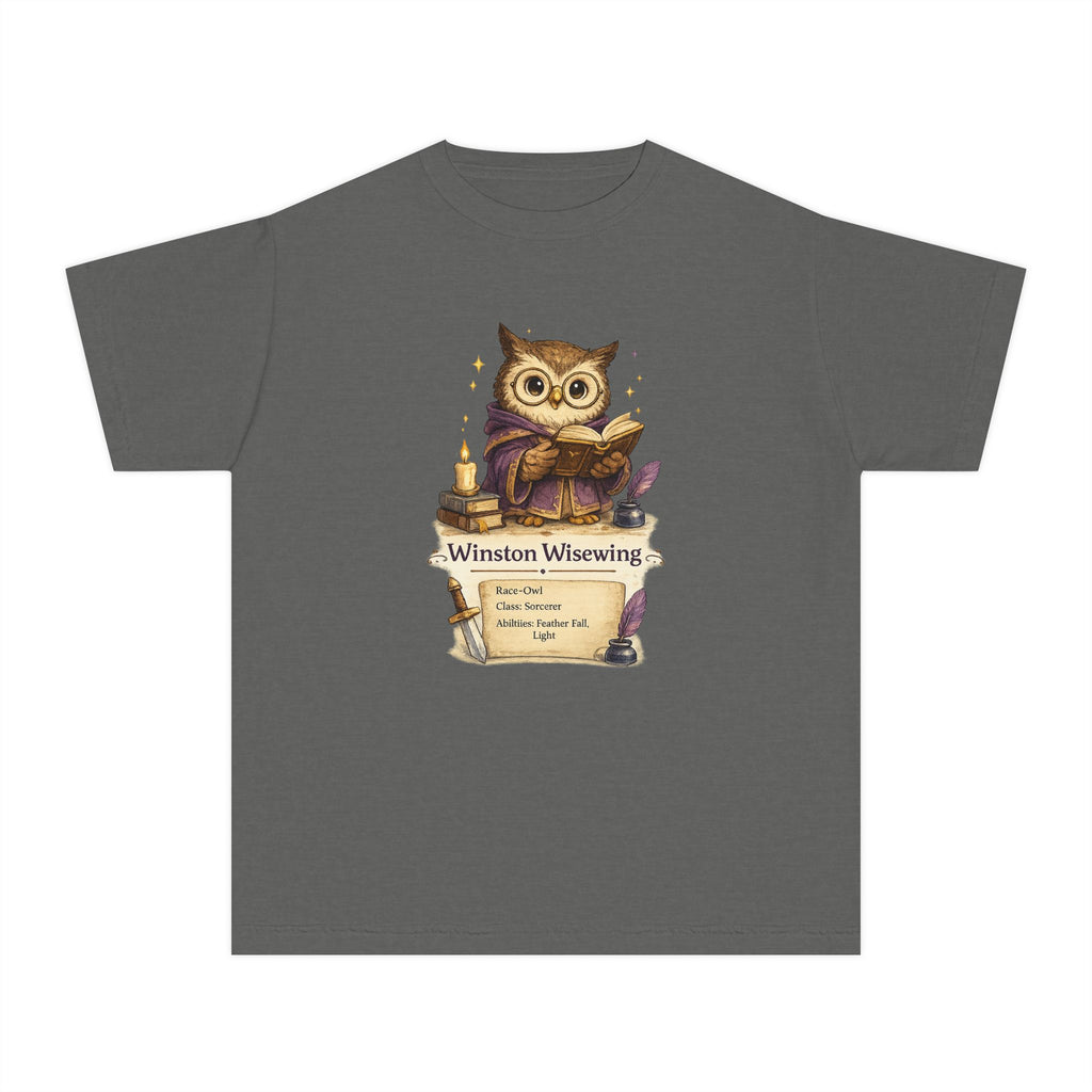 Winston Wisewing Cute Sorcerer Owl Kids Character Tee